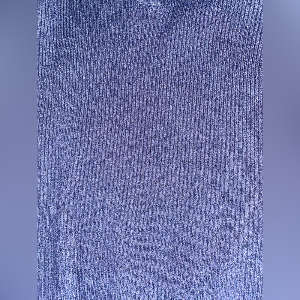 SHEIN Ribbed Navy Buttoned Polo Sweater - Picture 3 of 5